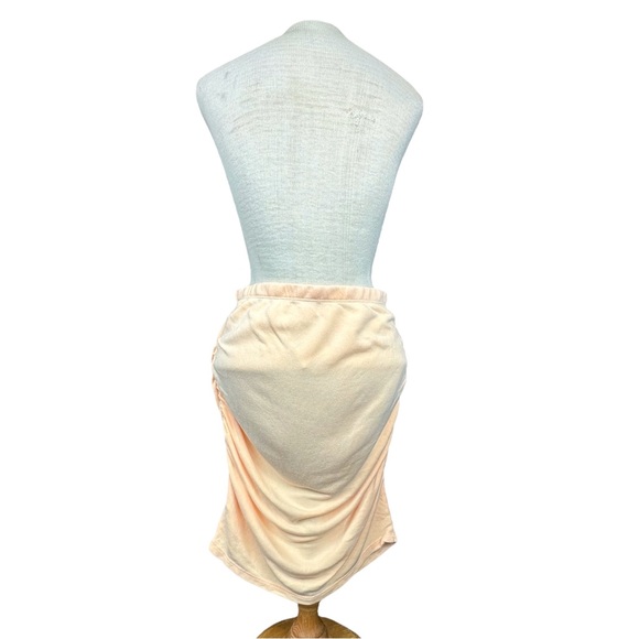 Sundry NWT French Terry Knit Ruched Mini Skirt in Pastel ‘Pop Orange’ Size 1 - Picture 5 of 15